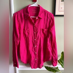 Lilly Pulitzer 100% Linen Button Down Shirt XS